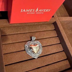RETIRED JAMES AVERY HEART OF GOLD PENDANT 14KT GOLD AND STERLING SILVER